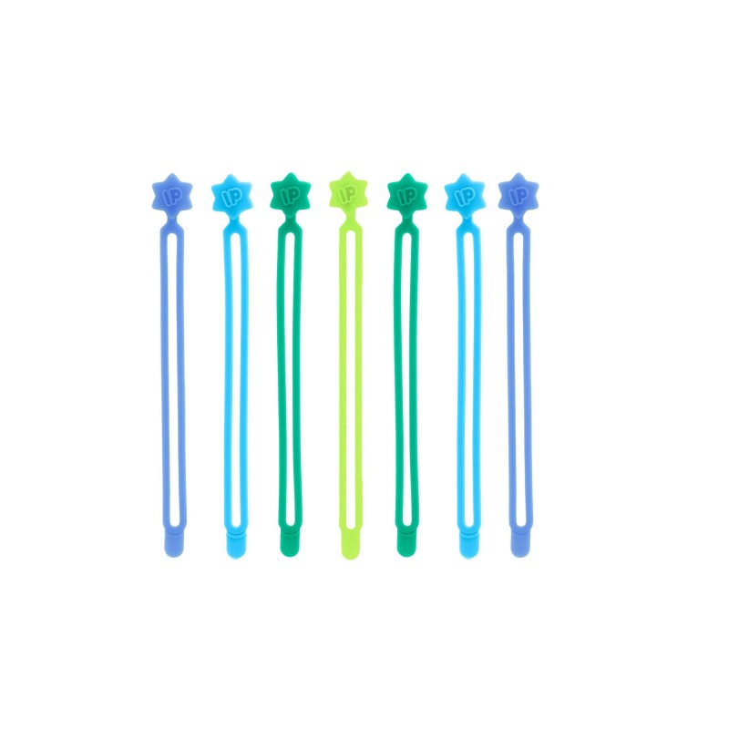 Set de 7 attaches en silicone pour repas - Bleu/vert Set de 7 attaches en silicone pour repas - Bleu/vert