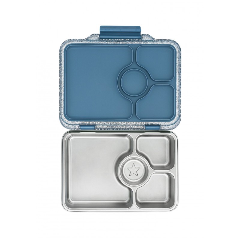 Boite à lunch bento étanche en inox - Bleu paillettes