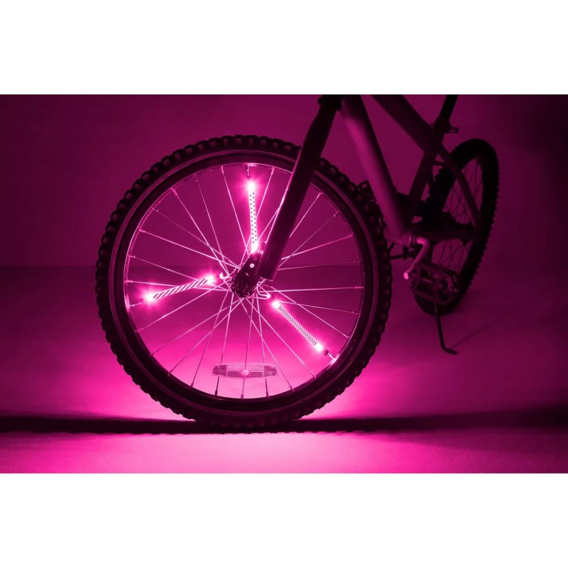 Lumières en tube pour rayons de vélo - Rose Lumières en tube pour rayons de vélo - Rose