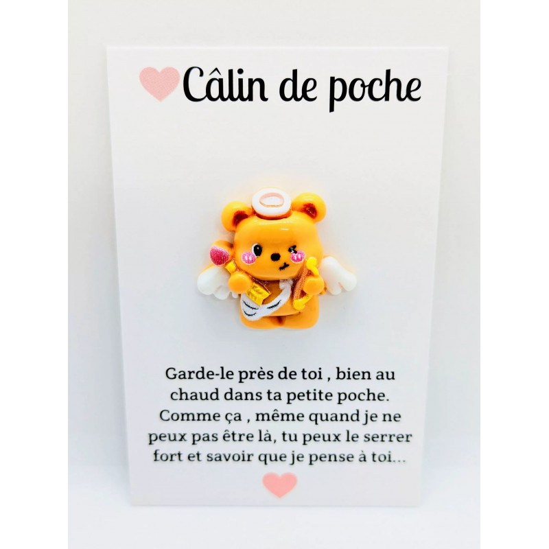 Carte Câlin de Poche - Ourson cupidon Carte Câlin de Poche - Ourson cupidon