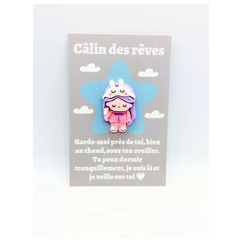 Carte Câlin des Rêves - Nana pyjama Carte Câlin des Rêves - Nana pyjama