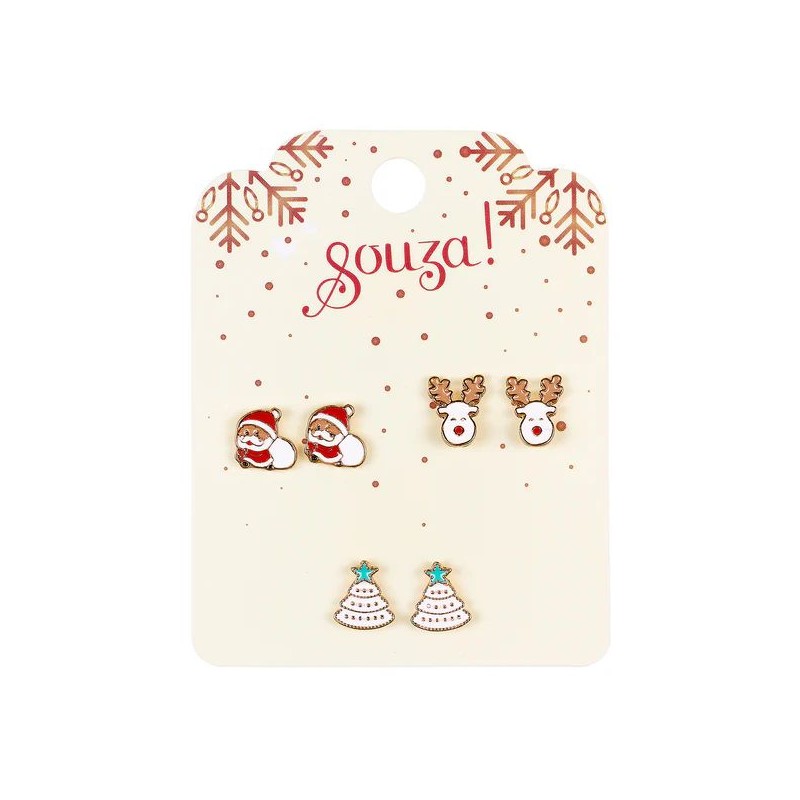 Boucles d'oreilles à clou Noël ( 3 paires)