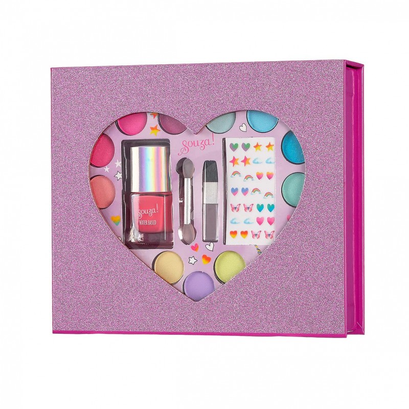 Coffret cadeau maquillage - Coeur (fushia)