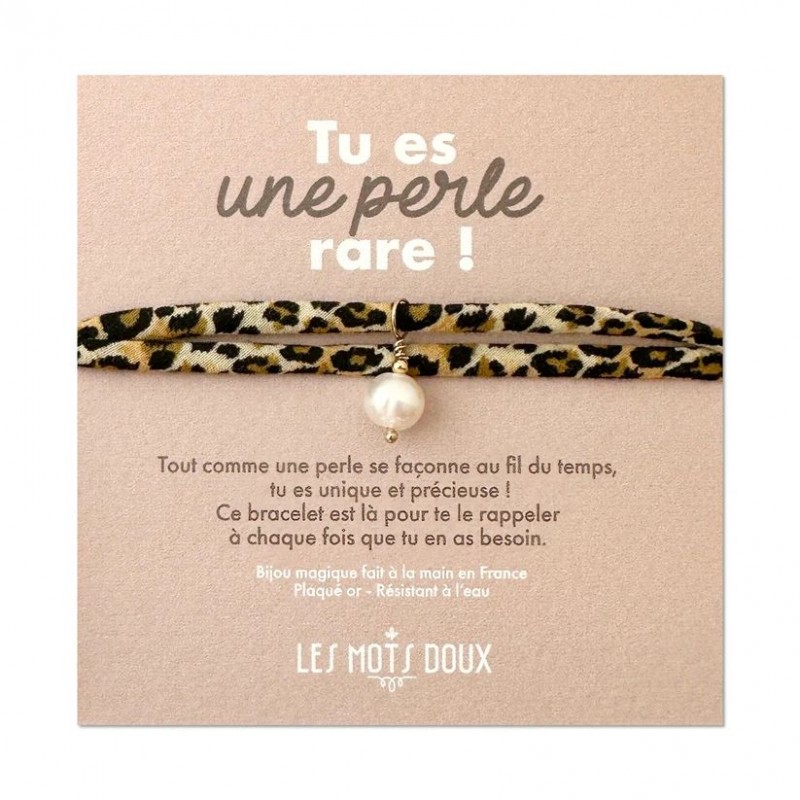 Bracelet breloque - Perle léopard/doré