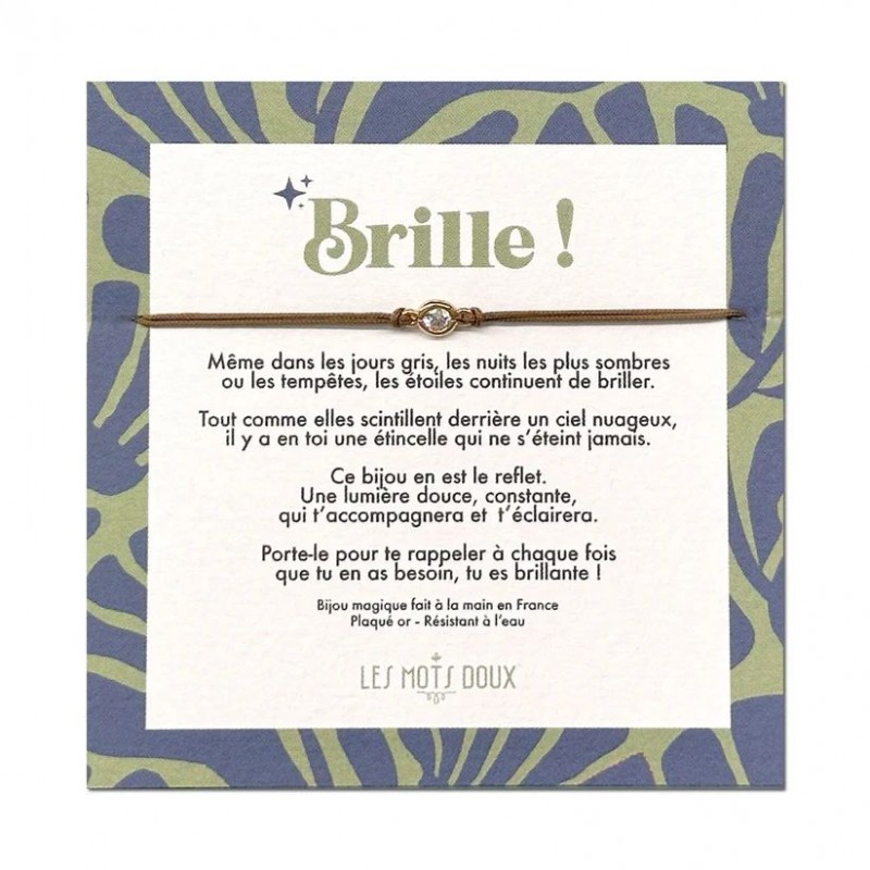 Bracelet breloque - Brille taupe/or
