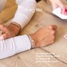 Bracelet pastel codé mose - Amitié blanc irrisé/or