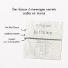 Bracelet pastel codé mose - Je t'aime vert translucide/or