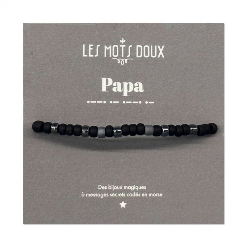 Bracelet messieurs - Papa noir/argent Bracelet messieurs - Papa noir/argent