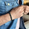 Bracelet messieurs - Je t'aime noir/argent