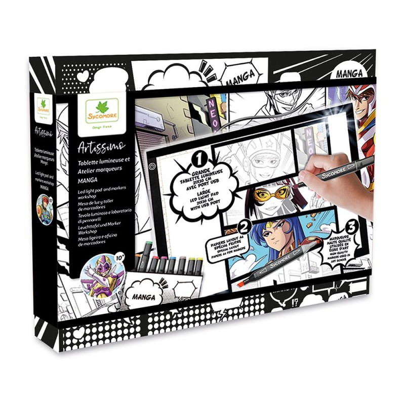 Artissimo - Tablette lumineuse et ateliers marqueurs - Manga Artissimo - Tablette lumineuse et ateliers marqueurs - Manga
