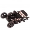 Poussette 3 roues (cadre noir - housse léopard)