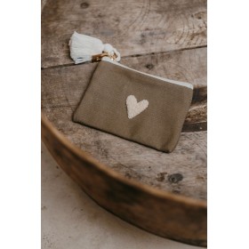 Porte-monnaie love - Taupe