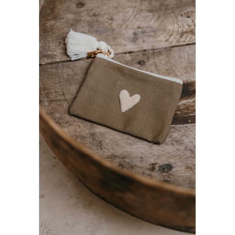 Porte-monnaie love - Taupe