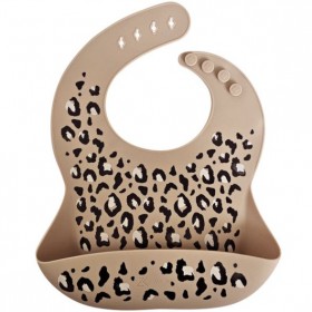 Bavoir en silicone léopard...