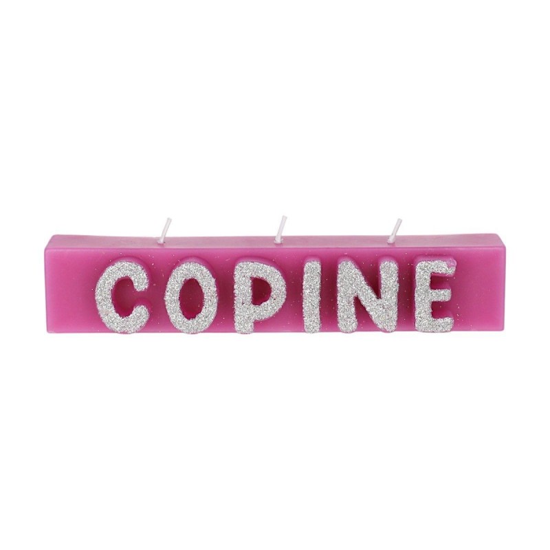 Bougie Copine à paillettes argentées Bougie Copine à paillettes argentées