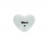 Cœur en céramique blanc et doré "Merci"