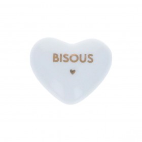 Cœur en céramique blanc et...