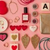 Cœur en céramique blanc et doré "Bisous"