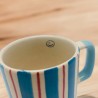 Mug en céramique rayé bleu