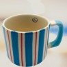 Mug en céramique rayé bleu