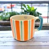 Mug en céramique rayé orange