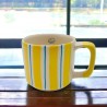 Mug en céramique rayé  jaune