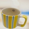 Mug en céramique rayé  jaune