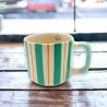 Mug en céramique rayé vert