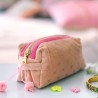 Trousse en velours Coeurs dorés