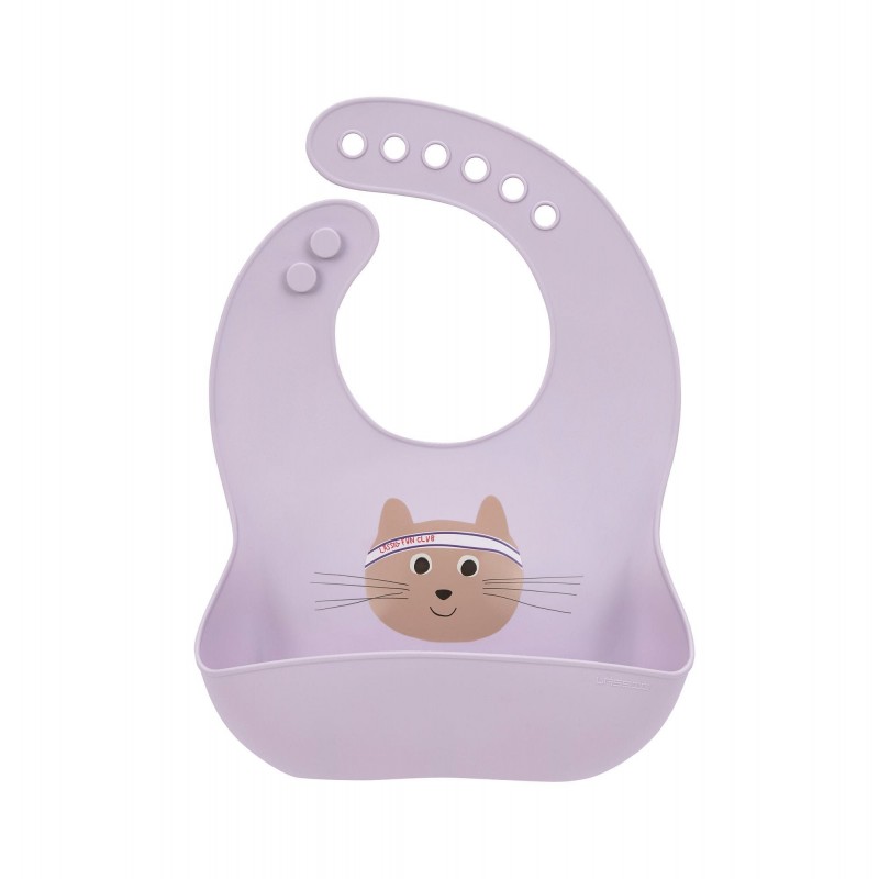 Bavoir en silicone avec poche - Tiny team, chat Bavoir en silicone avec poche - Tiny team, chat