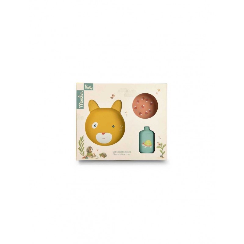 Set vaisselle en silicone - Trois petits lapins