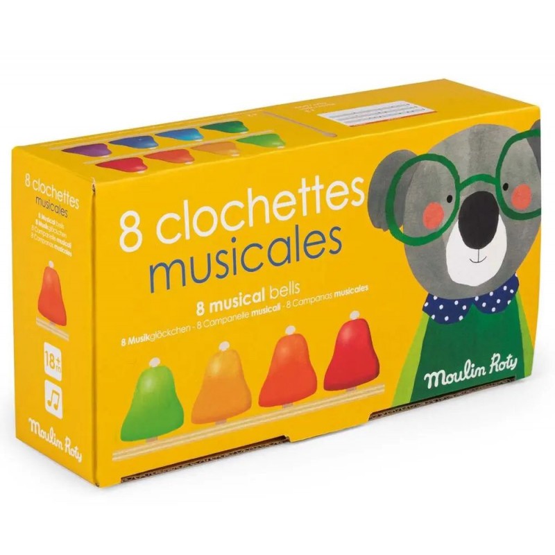 Set de 8 clochettes musicales - Les popipop Set de 8 clochettes musicales - Les popipop