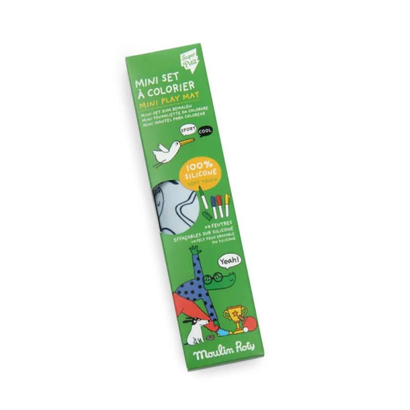 Mini set en silicone à colorier + 4 feutres - Les Loufoques Mini set en silicone à colorier + 4 feutres - Les Loufoques
