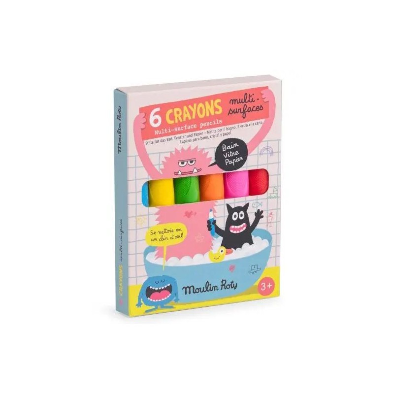 6 crayons multi-surfaces - Les Schmouks 6 crayons multi-surfaces - Les Schmouks
