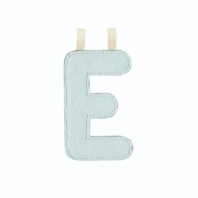 Lettre en tissu E bleu...