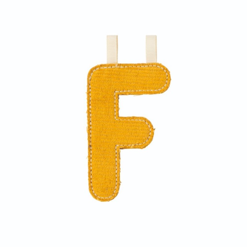Lettre en tissu F phosphorescente