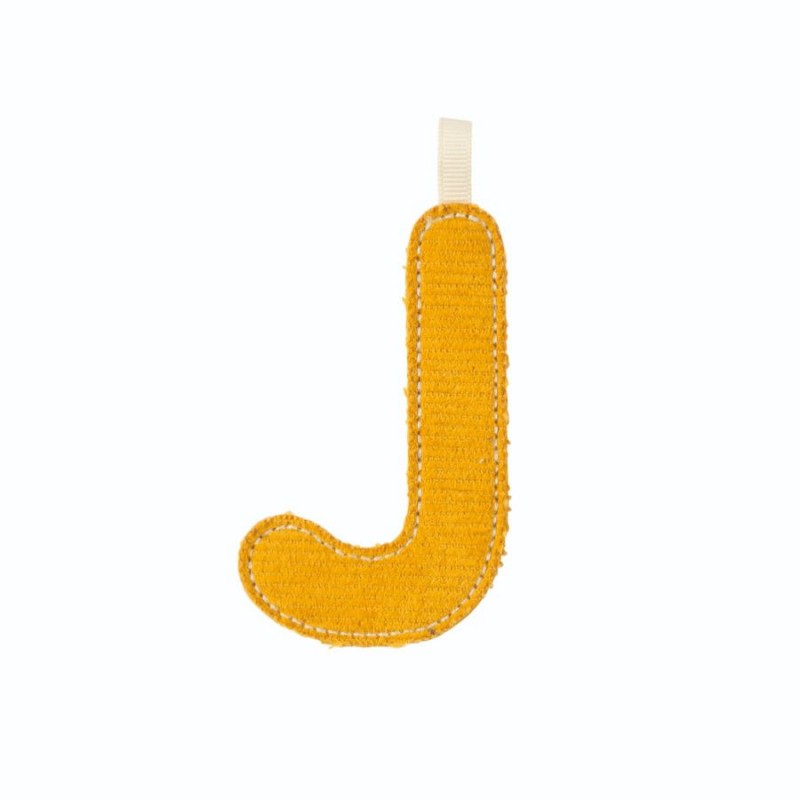 Lettre en tissu J phosphorescente