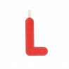 Lettre en tissu L rouge phosphorescente