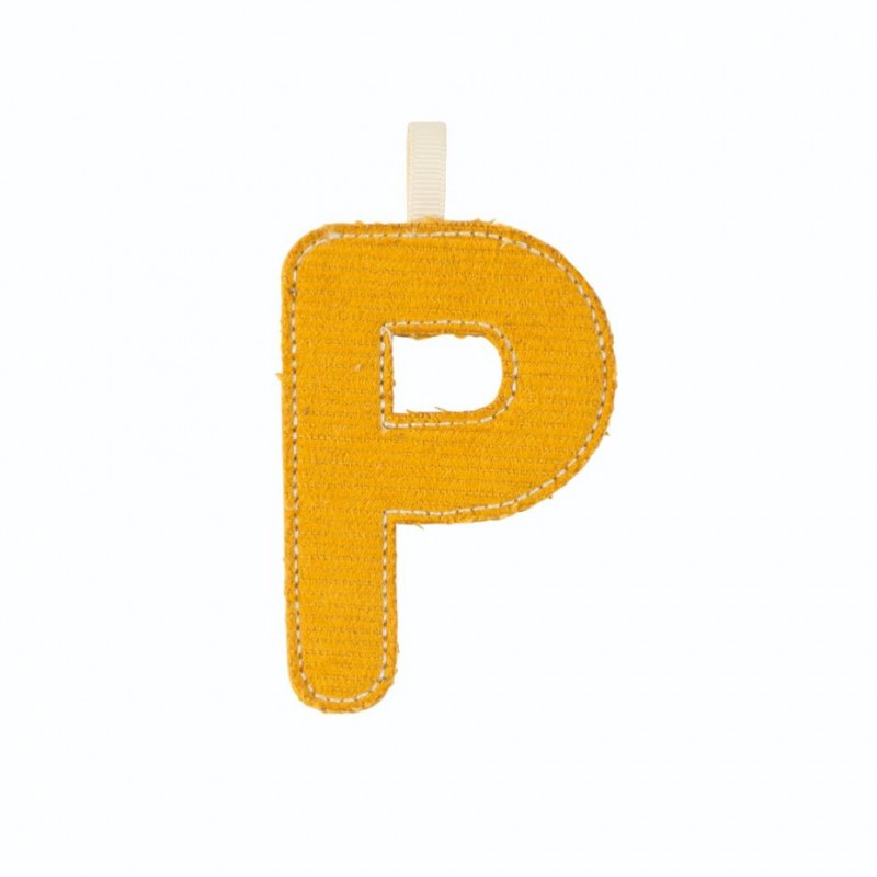 Lettre en tissu P phosphorescente
