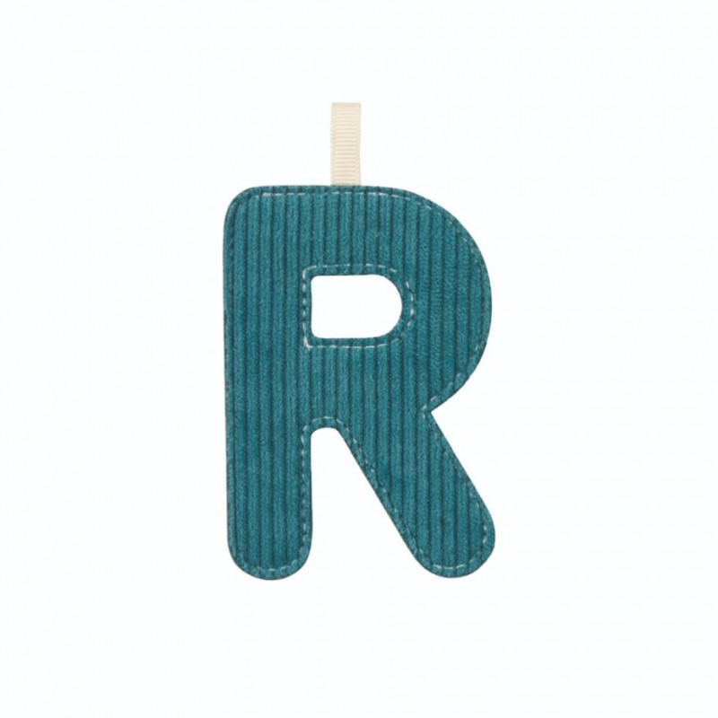 Lettre en tissu R phosphorescente