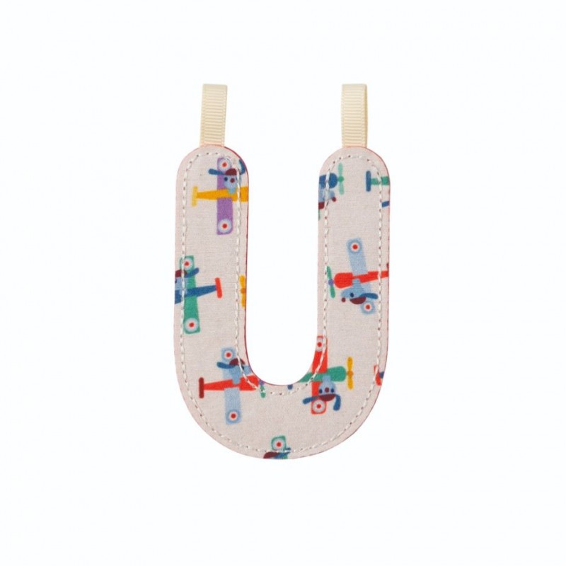 Lettre en tissu U phosphorescente