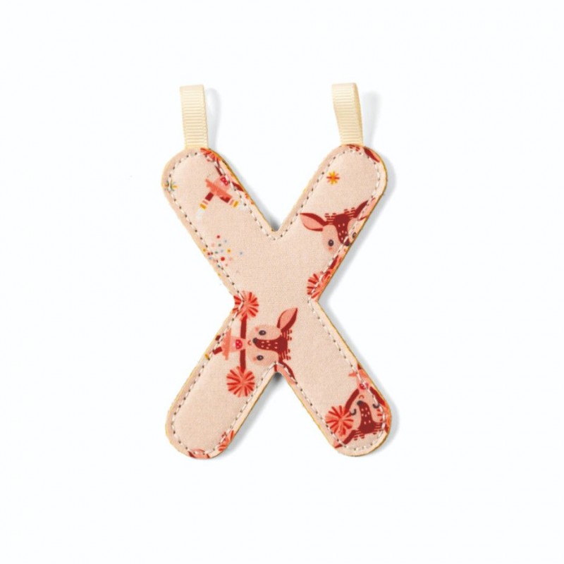 Lettre en tissu X phosphorescente