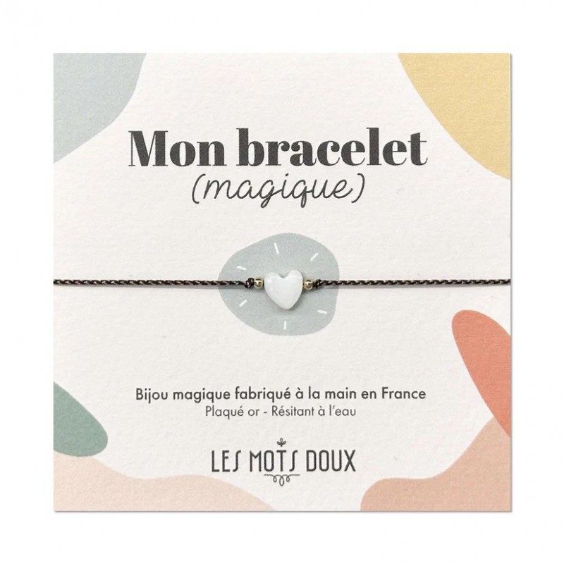 Bracelet breloque - Coeur nacre marron/doré Bracelet breloque - Coeur nacre marron/doré