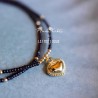 Bracelet breloque - Frida Kahlo coeur noir/doré