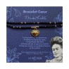 Bracelet breloque - Frida Kahlo coeur prune/doré