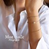 Bracelet breloque dans sa boule de Noël - Etoile cristal doré