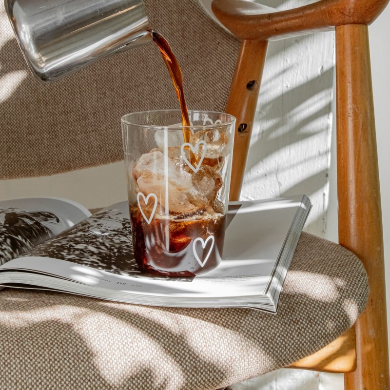 Verre à boire Cœurs blanc