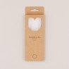 Set de 4 pailles en verre Coeur blanc - 20 cm