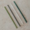 Set de 4 pailles torsadées en verre Vert - 20 cm
