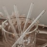 Set de 4 pailles en verre Coeur blanc - 13 cm